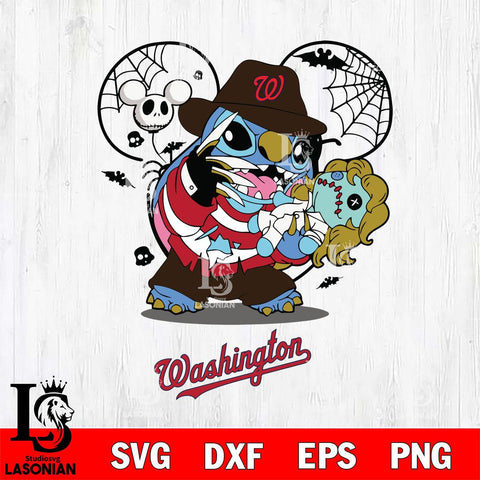 Washington Nationals Stitch Freddy Krueger Halloween Svg Eps Dxf Png File, Digital Download, Instant Download