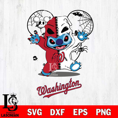 Washington Nationals Stitch Horror Halloween 2 Svg Eps Dxf Png File, Digital Download, Instant Download