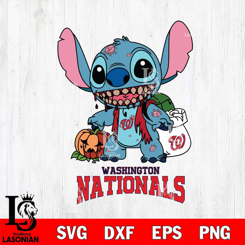 Washington Nationals Stitch Zombie Svg Eps Dxf Png File, MLB svg, Digital Download, Instant Download