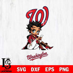 Washington Nationals Style Black Fan Girl Betty Boop