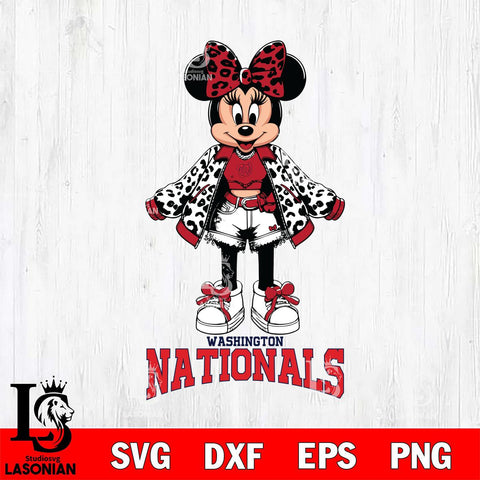 Washington Nationals Style Minnie Disney Svg Eps Dxf Png File, Digital Download, Instant Download