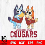 Washington State Cougars Bluey & Bingo 5 Svg Eps Dxf Png File, NCAA svg, Digital Download, Instant Download