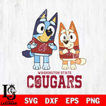 Washington State Cougars Bluey & Bingo 6 Svg Eps Dxf Png File, NCAA svg, Digital Download, Instant Download