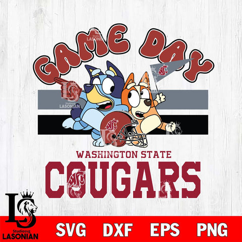 Washington State Cougars Bluey & Bingo 9 Svg Eps Dxf Png File, NCAA svg, Digital Download, Instant Download