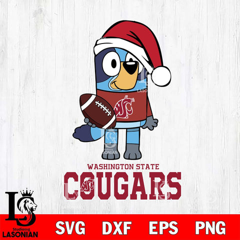 Washington State Cougars Bluey Christmas Svg Eps Dxf Png File, Digital Download