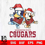 Washington State Cougars Bluey Christmas Holiday Svg Eps Dxf Png File, Digital Download