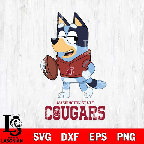 Washington State Cougars Bluey Football Sport Svg Eps Dxf Png File, Digital Download ,Instant Download, Cricut File