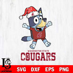 Washington State Cougars Bluey Happy Christmas Svg Eps Dxf Png File, Digital Download