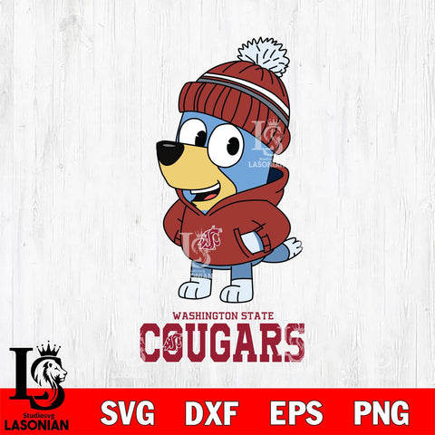 Washington State Cougars Bluey Hoodie Sport Svg Eps Dxf Png File, Digital Download ,Instant Download, Cricut File