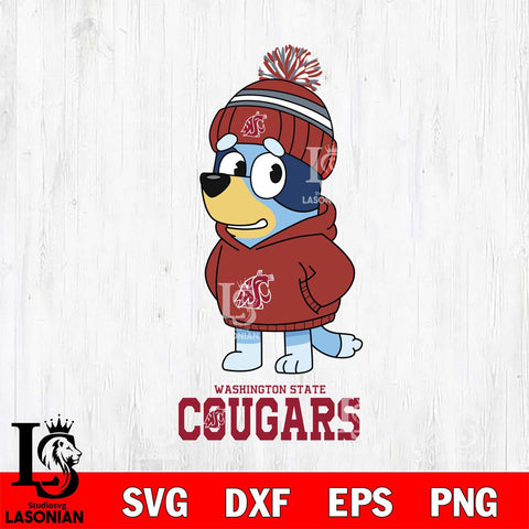 Washington State Cougars Bluey Hoodie rugby Svg Eps Dxf Png File, Digital Download ,Instant Download, Cricut File