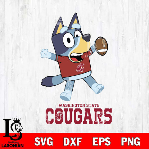 Washington State Cougars Bluey Sport Football Svg Eps Dxf Png File,NCAA Svg Files,Bluey svg ,Digital Download ,Instant Download, Cricut File