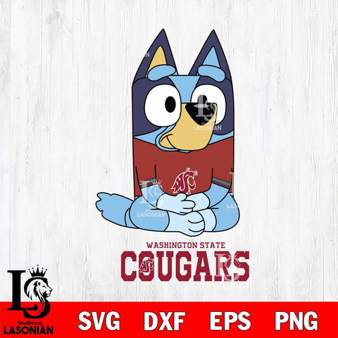 Washington State Cougars Bluey Styles Football Svg Eps Dxf Png File,NCAA Svg Files,Bluey svg ,Digital Download ,Instant Download, Cricut File