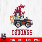 Washington State Cougars Bluey friends car Svg Eps Dxf Png File, NCAA svg, Digital Download, Instant Download