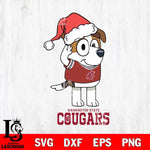 Washington State Cougars Christmas Bluey Jack Sport Cut Files,Bluey Cricut,Christmas Svg , Bluey svg , Digital Download, dxf eps png pdf file