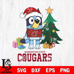 Washington State Cougars Christmas Bluey Tree Sport Cut Files,Bluey Cricut,Christmas Svg , Bluey svg , Digital Download, dxf eps png pdf file