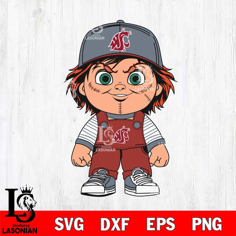 Washington State Cougars Chucky Horror Svg Eps Dxf Png File, NCAA svg, Digital Download, Instant Download