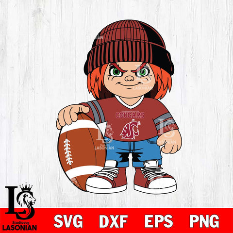 Washington State Cougars Chucky Horror 4 Svg Eps Dxf Png File, NCAA svg, Digital Download, Instant Download