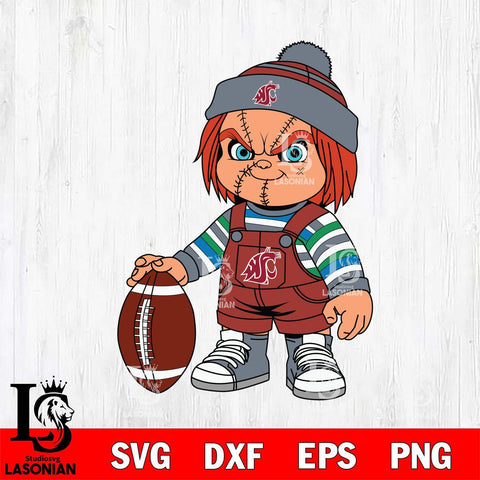 Washington State Cougars Chucky Horror 6 Svg Eps Dxf Png File, NCAA svg, Digital Download, Instant Download