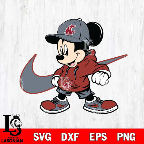 Washington State Cougars Cool Mickey Mouse Svg Eps Dxf Png File, NCAA svg, Digital Download, Instant Download