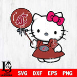 Washington State Cougars Cute Hello Kitty 2 Svg Eps Dxf Png File, Digital Download, Instant Download