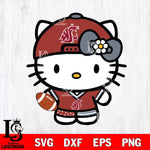 Washington State Cougars Cute Hello Kitty Football 10 Svg Eps Dxf Png File, NCAA svg, Digital Download, Instant Download