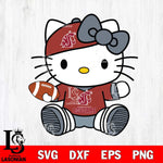 Washington State Cougars Cute Hello Kitty Football 11 Svg Eps Dxf Png File, NCAA svg, Digital Download, Instant Download