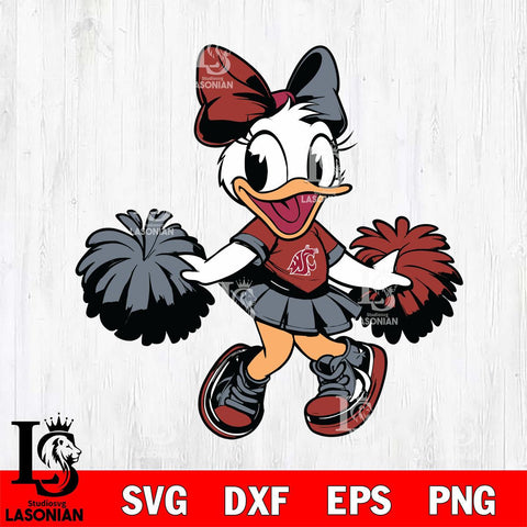 Washington State Cougars Daisy Duck Cheerleader Svg Eps Dxf Png File, NCAA svg, Digital Download, Instant Download