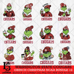 Washington State Cougars Grinch Christmas NCAA Bundle 12 Svg Eps Dxf Png File,Cricut files, Digital Download, Instant Download