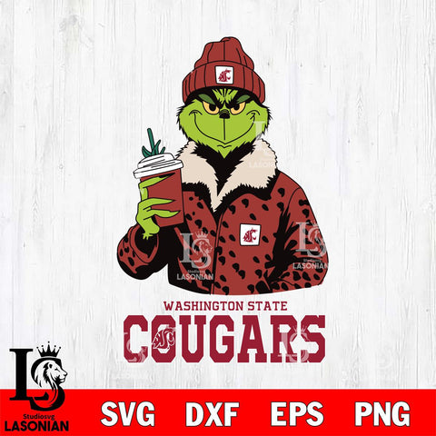 Washington State Cougars Grinch Leopard Svg Eps Dxf Png File, Digital Download, Instant Download