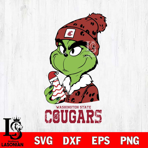 Washington State Cougars Grinch Tree Cake Svg Eps Dxf Png File, Digital Download, Instant Download