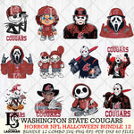 Washington State Cougars Halloween Bundle 12 SVG Svg Eps Dxf Png File, NCAA bundle svg, Digital Download, Instant Download