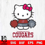 Washington State Cougars Hello Kitty Cheerleader 2 Svg Eps Dxf Png File, Digital Download, Instant Download