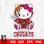 Washington State Cougars Hello Kitty Horror Svg Eps Dxf Png File, Digital Download