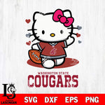 Washington State Cougars Hello Kitty NCAA 3 Svg Eps Dxf Png File, Digital Download, Instant Download