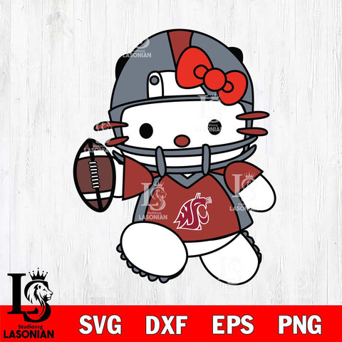 Washington State Cougars Hello Kitty sport 11 Svg Eps Dxf Png File, NCAA svg, Digital Download, Instant Download