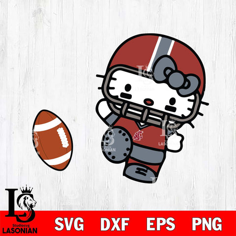 Washington State Cougars Hello Kitty sport 12 Svg Eps Dxf Png File, NCAA svg, Digital Download, Instant Download