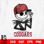 Washington State Cougars Jack Skellington 3 Halloween Svg Eps Dxf Png File, NCAA svg, Digital Download, Instant Download