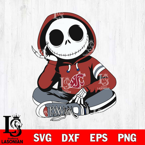 Washington State Cougars Jack Skellington halloween Svg Eps Dxf Png File, NCAA svg, Digital Download, Instant Download