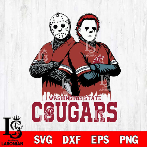 Washington State Cougars Jason Voorhees 8 Svg Eps Dxf Png File, Digital Download