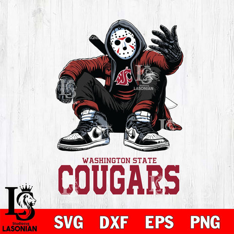 Washington State Cougars Jason Voorhees Halloween SVG Svg Eps Dxf Png File, Digital Download, Instant Download