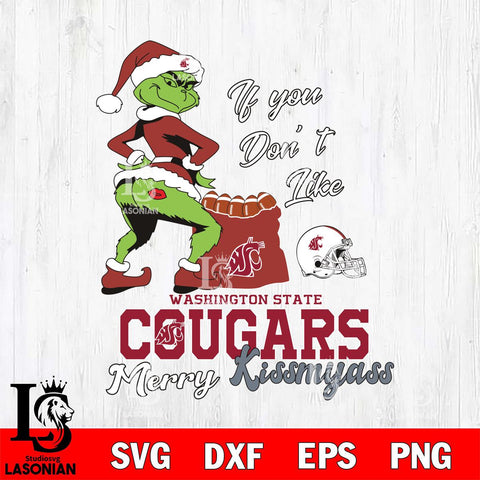 Washington State Cougars Merry kissmyass grinch Svg Eps Dxf Png File,NCAA Svg Files,Digital Download,Sublimation,Instant Download