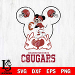 Washington State Cougars Mickey Heart Rugby Svg Eps Dxf Png File, Digital Download ,Instant Download, Cricut File