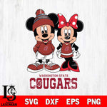 Washington State Cougars Mickey Minnie Mouse Cute Football Svg Eps Dxf Png File, NCAA svg , File Cut , Digital Download , Instant Download, Cut Svg Files