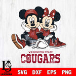 Washington State Cougars Mickey Minnie Mouse Football Sit Svg Eps Dxf Png File, NCAA svg , File Cut , Digital Download , Instant Download, Cut Svg Files