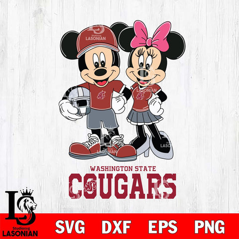 Washington State Cougars Mickey Minnie Mouse Helmet Svg Eps Dxf Png File, NCAA svg , File Cut , Digital Download , Instant Download, Cut Svg Files