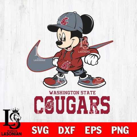 Washington State Cougars Mickey Mouse NIKE, Svg Eps Dxf Png File, Digital Download