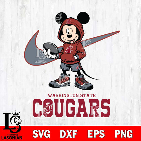 Washington State Cougars Mikey Mouse Disney NIKE, Svg Eps Dxf Png File, Digital Download