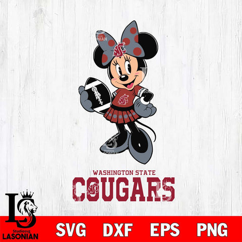 Washington State Cougars Minnie Mouse, Svg Eps Dxf Png File, Digital Download