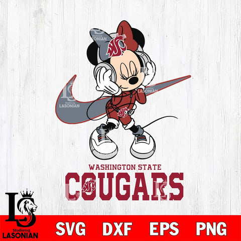 Washington State Cougars Minnie Mouse Dancing NIKE, Svg Eps Dxf Png File, Digital Download