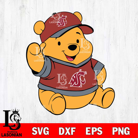 Washington State Cougars Pooh Bear Svg Eps Dxf Png File, NCAA svg, Digital Download, Instant Download